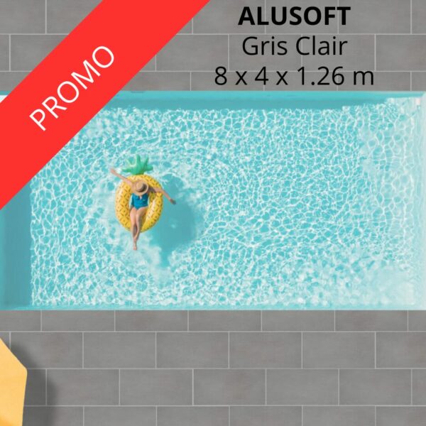 PROMO - Piscine Enterré ALUSOFT® 8 x 4 x 1.26 m
